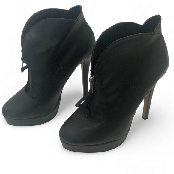 Charles by Charles David Black Platform Ankle Boots • Front Zip • Size 7.5 - Picture 2 of 8